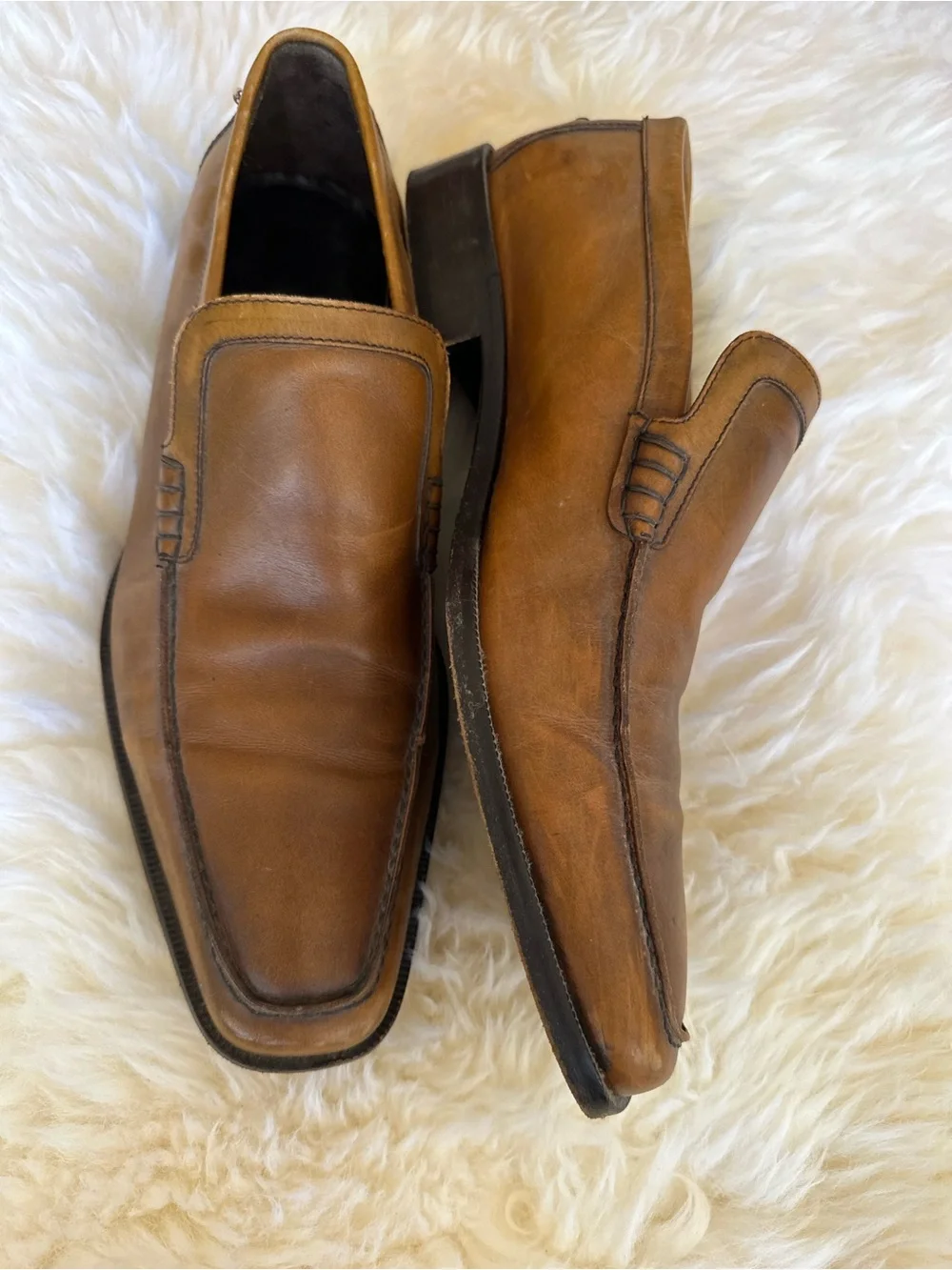 Donald J. Pliner Men's Cognac Leather Slip-On Loafers